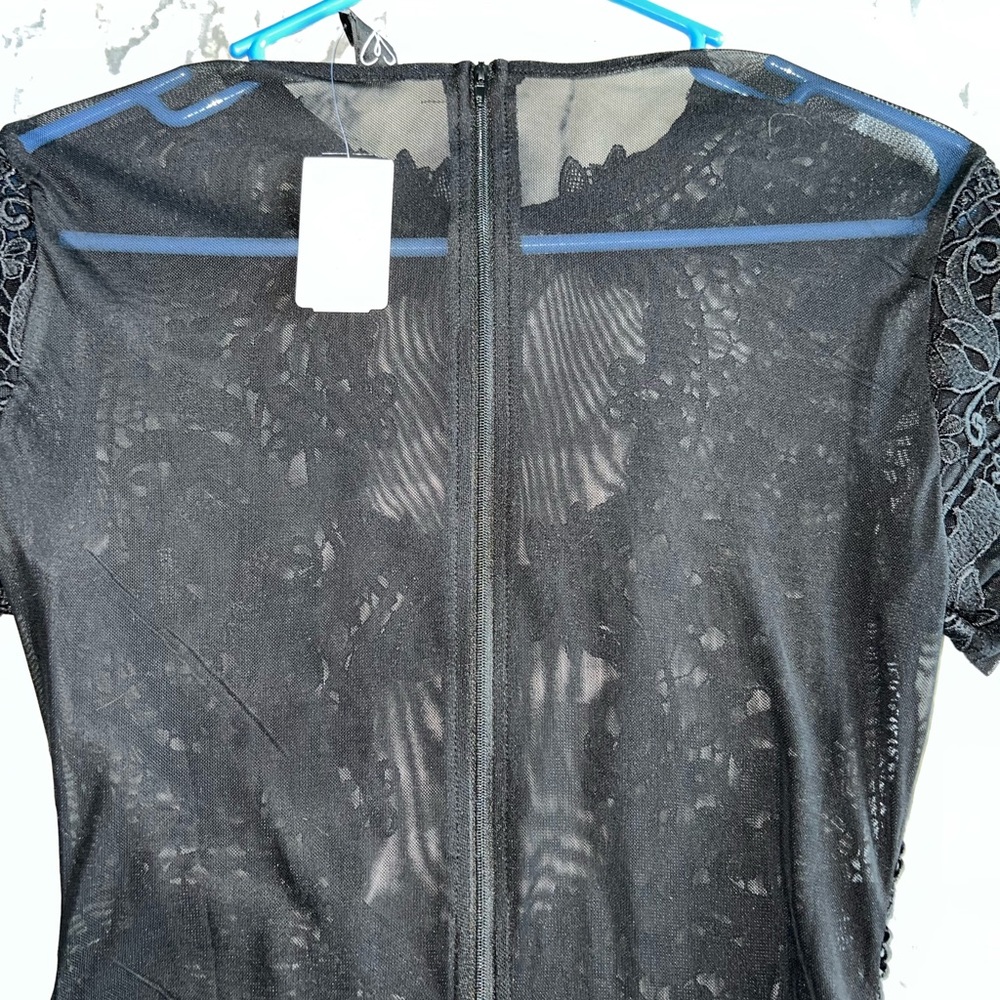 Black lace mesh bodysuit - Picture 6 of 7